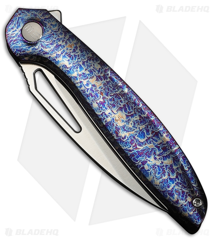 WE Knife Co. Tiercel Frame Lock Knife Flamed Titanium (3.24" Satin MagnaCut)