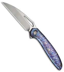 WE Knife Co. Tiercel Frame Lock Knife Flamed Titanium (3.24" Satin MagnaCut)