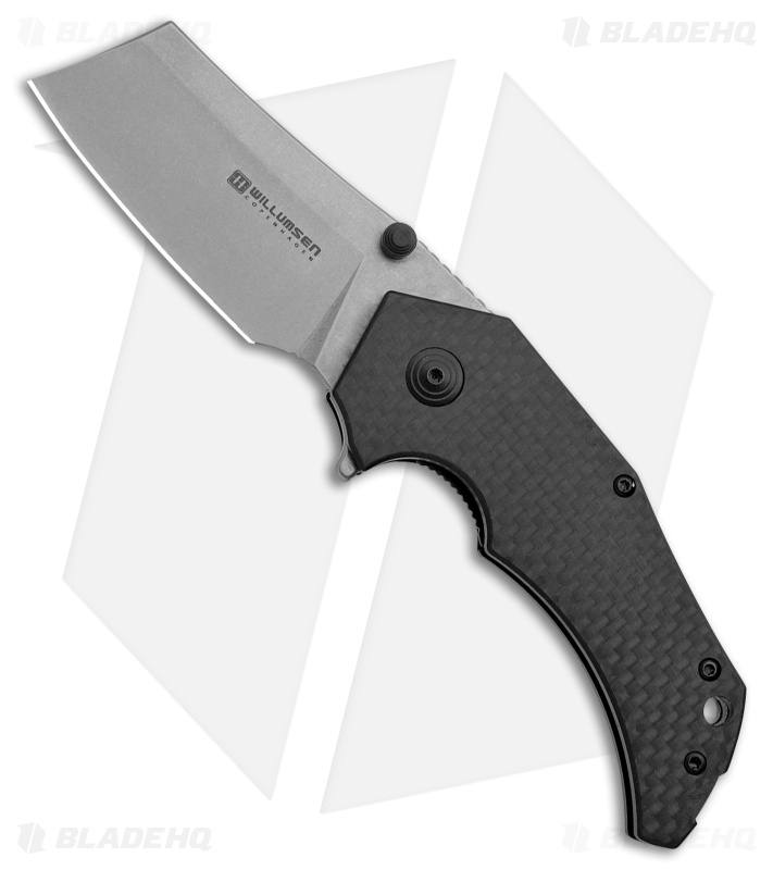 Willumsen Copenhagen Red E Liner Lock Knife Carbon Fiber (2.7" Stonewash)