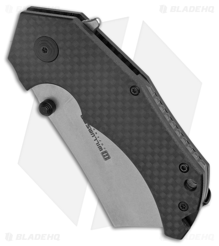 Willumsen Copenhagen Red E Liner Lock Knife Carbon Fiber (2.7" Stonewash)