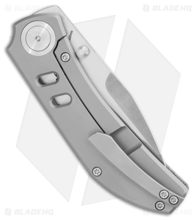 Yan Knives Chevron MagnaCut Thumb Hole Knife Black Micarta/Ti (3.5" Satin)