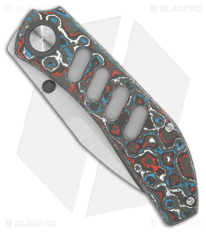 Yan Knives Chevron MagnaCut Thumb Stud Knife Nebula Carbon Fiber (3.5" Satin)