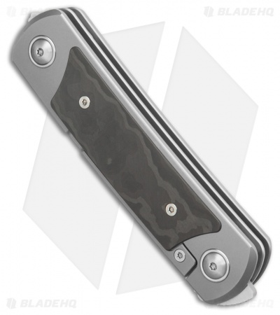 Yan Knives EMW Frame Lock Knife Titanium Black Camo Fat Carbon (3" Satin)