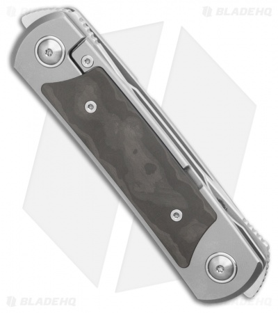Yan Knives EMW Frame Lock Knife Titanium Black Camo Fat Carbon (3" Satin)