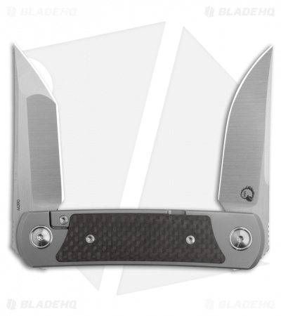 Yan Knives EMW Frame Lock Knife Titanium Carbon Fiber Inlays (3" Satin)