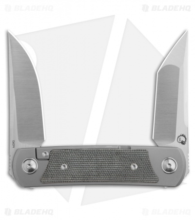 Yan Knives EMW Frame Lock Knife Titanium Micarta Inlays (3" Satin)