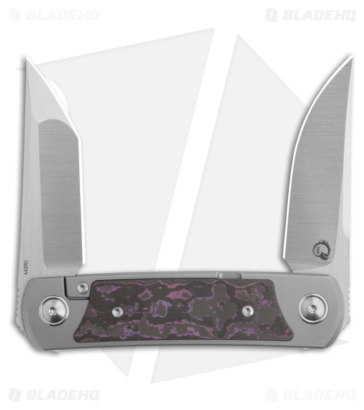 Yan Knives EMW Frame Lock Purple Haze Fat Carbon - Blade HQ