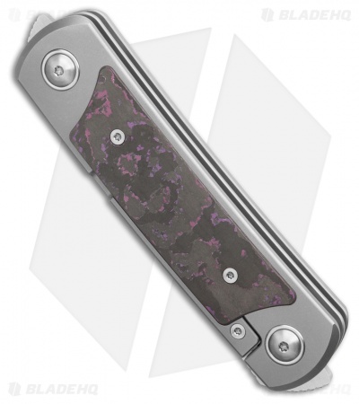 Yan Knives EMW Frame Lock Knife Titanium Purple Haze Fat Carbon (3" Satin)