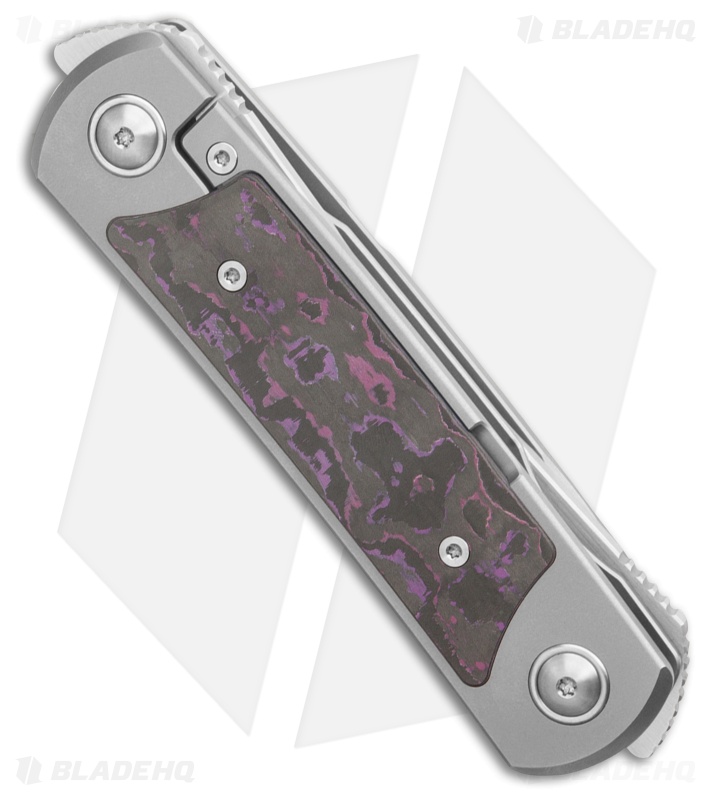 Yan Knives EMW Frame Lock Knife Titanium Purple Haze Fat Carbon (3" Satin)