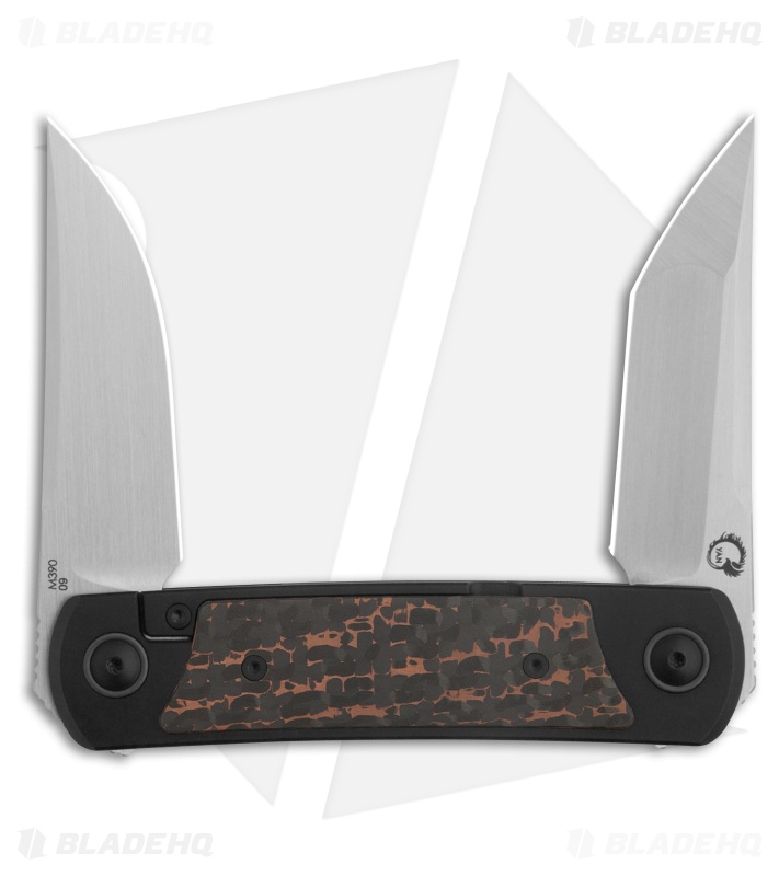 Yan Knives EMW Frame Lock Knife Titanium Snakeskin Fat Carbon (3" Satin)