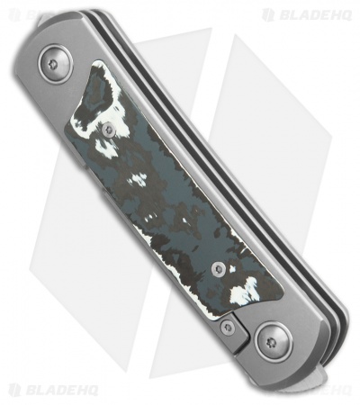 Yan Knives EMW Frame Lock Knife Titanium White Storm Fat Carbon (3" Satin)