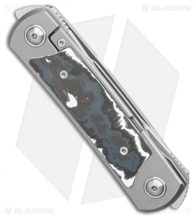 Yan Knives EMW Frame Lock Knife Titanium White Storm Fat Carbon (3" Satin)