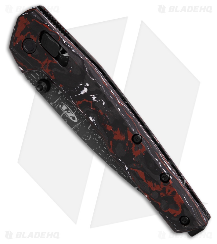Zero Tolerance 0117 DuraLock Knife Red/White CF (3.3" Vegas Forge Damascus)