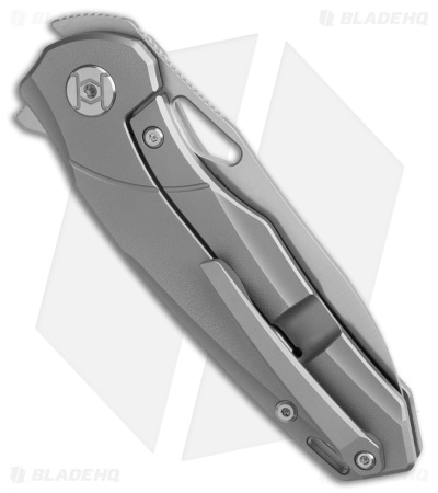 Kunwu Knives Zen Compact Elmax Knife - Gray Ti - Blade HQ