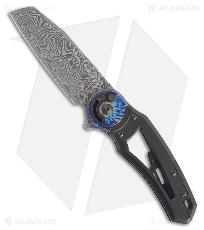 Fox Knives Metamorphosis Knife Carbon Fiber/Blue Ti Damascus