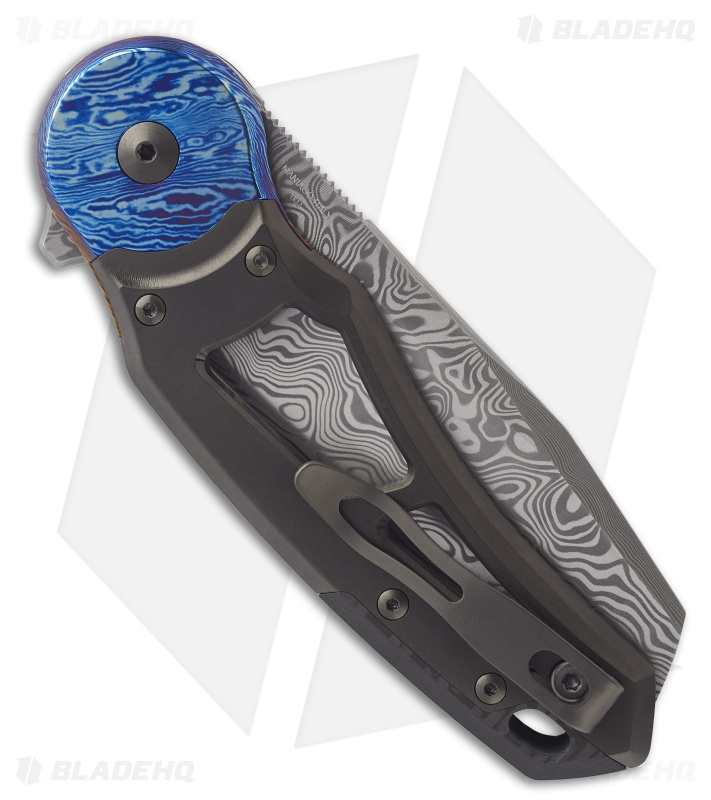 Fox Knives Metamorphosis Knife Carbon Fiber/Blue Ti Damascus
