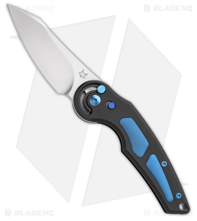 Fox Knives Jupiter Pocket Knife w/ Safety Lock Black/Blue Titanium (3.1" Satin)