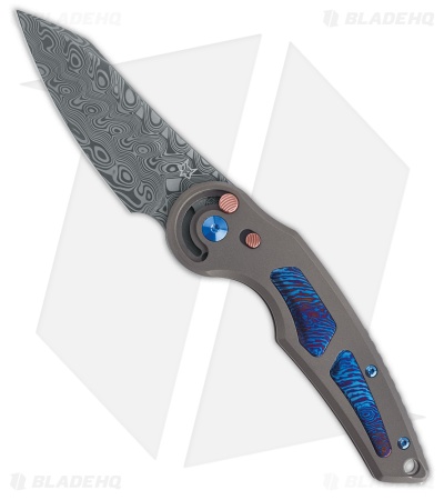 Fox Knives Jupiter Knife Gray/Blue Ti/Timascus Satin