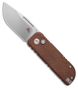 Fox Knives Nu-Bowie Button Lock Knife Brown Micarta (2.36" Stonewash)