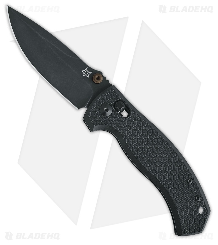 TSJ×HAKU BLACK×SILVER Fox Knives Anzu Crossbar Lock Black G-10 Drop Point Black