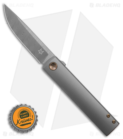 Fox Knives CHNOPS Liner Lock Knife Sandblasted Titanium (3.25" Damascus)