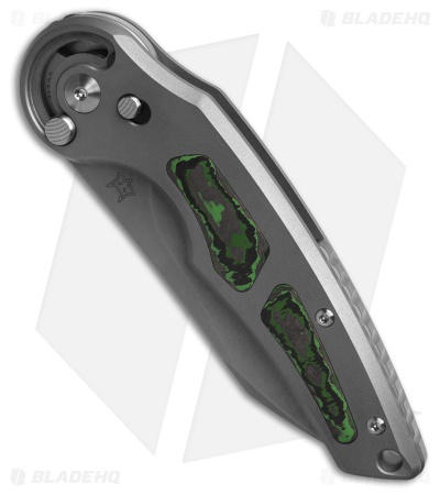Fox Knives Jupiter Pocket Knife w/ Safety Lock Ti/Green CF (3.1" SB)