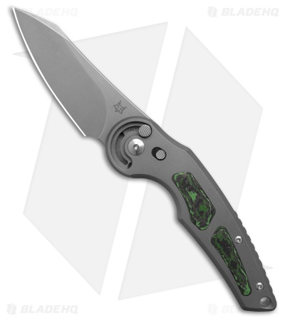 Fox Knives Jupiter Pocket Knife w/ Safety Lock Ti/Green CF (3.1" SB)