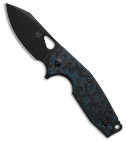 Fox Knives Yaru Liner Lock Knife Black/Blue Fat Carbon (2.9" Black) FX-FA527LIAS