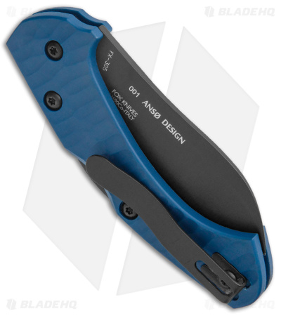 Fox Knives Anso Zero Folding Knife Blue G-10  (3" Black N690)