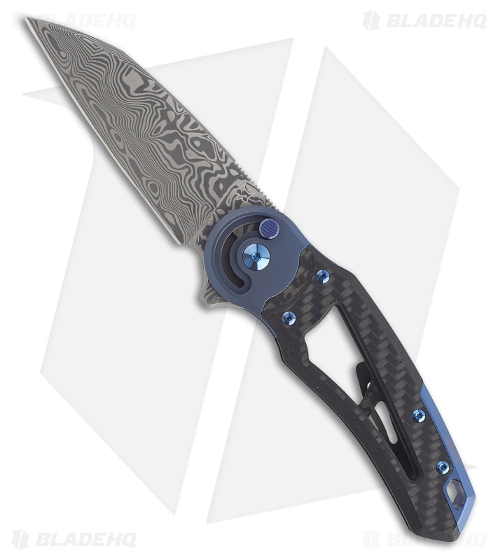 Fox Knives Metamorphosis Knife Black Polymer/Blue Ti (3.2" Damascus)