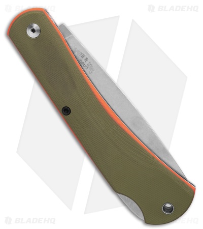 White River Mudbug Lockback Knife Green G-10/Orange G-10 Liner (3.55 " SW)
