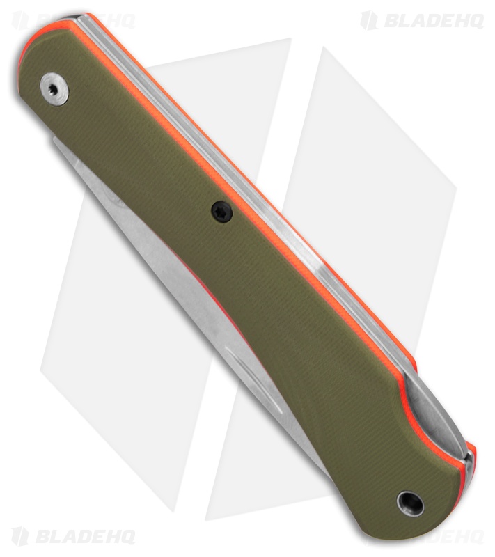 White River Mudbug Lockback Knife Green G-10/Orange G-10 Liner (3.55 " SW)