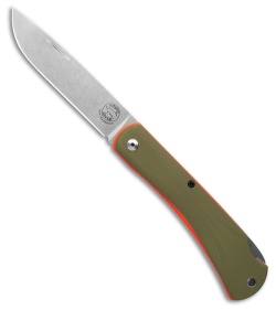 White River Mudbug Lockback Knife Green G-10/Orange G-10 Liner (3.55 " SW)