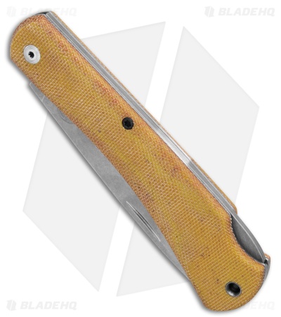 White River Mudbug Lockback Knife Natural Canvas Micarta (3.55 " Stonewash)