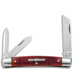 GEC #13 Tidioute Cutlery Congress Whittler Pocket Knife 3.6" Rust Red Jig Bone