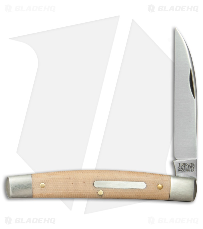 GEC #13 Tidioute Whip Pocket Knife 3.6" Muslin Micarta w/ Bar Shield 