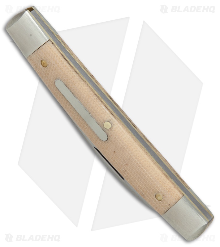 GEC #13 Tidioute Whip Pocket Knife 3.6" Muslin Micarta w/ Bar Shield 