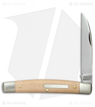 GEC #13 Tidioute Whip Pocket Knife 3.6" Muslin Micarta w/ Bar Shield 