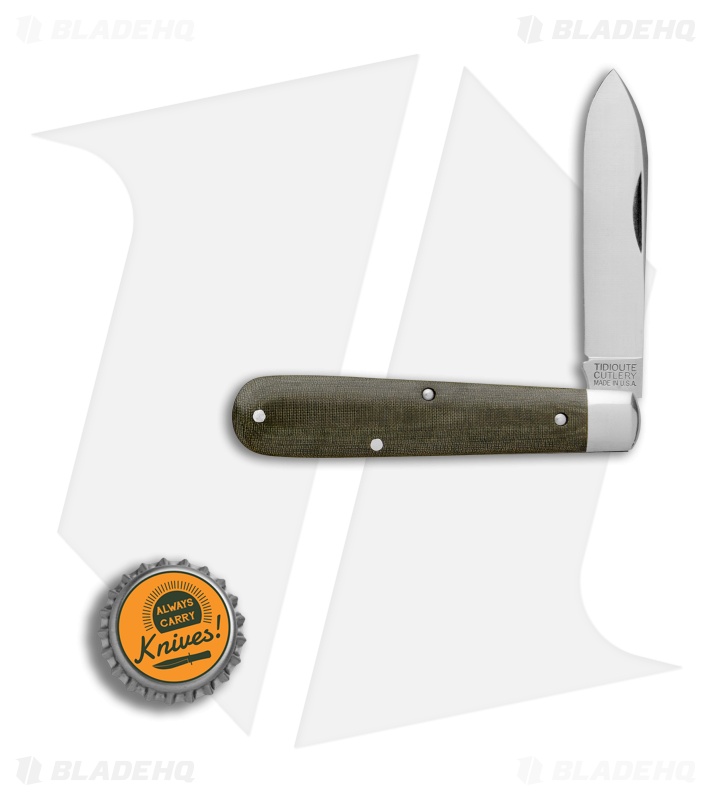 GEC #15 Tidioute Huckleberry Boy's Knife 3.375" OD Green Linen Micarta 152118