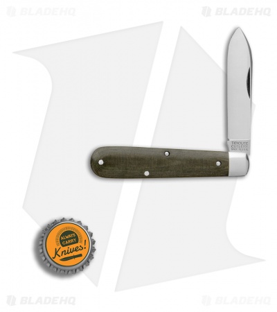 GEC #15 Tidioute Huckleberry Boy's Knife 3.375" OD Green Linen Micarta 152118