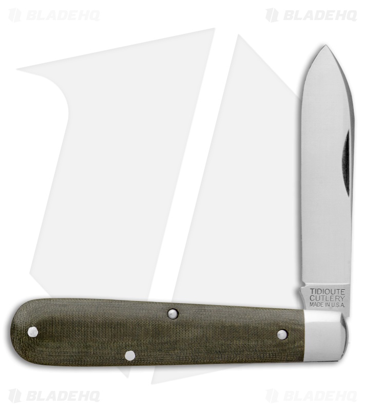 GEC #15 Tidioute Huckleberry Boy's Knife 3.375" OD Green Linen Micarta 152118