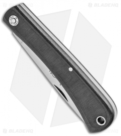GEC #21 Farm & Field Bull Buster Slip Joint Black Linen Micarta (4.625" Satin)