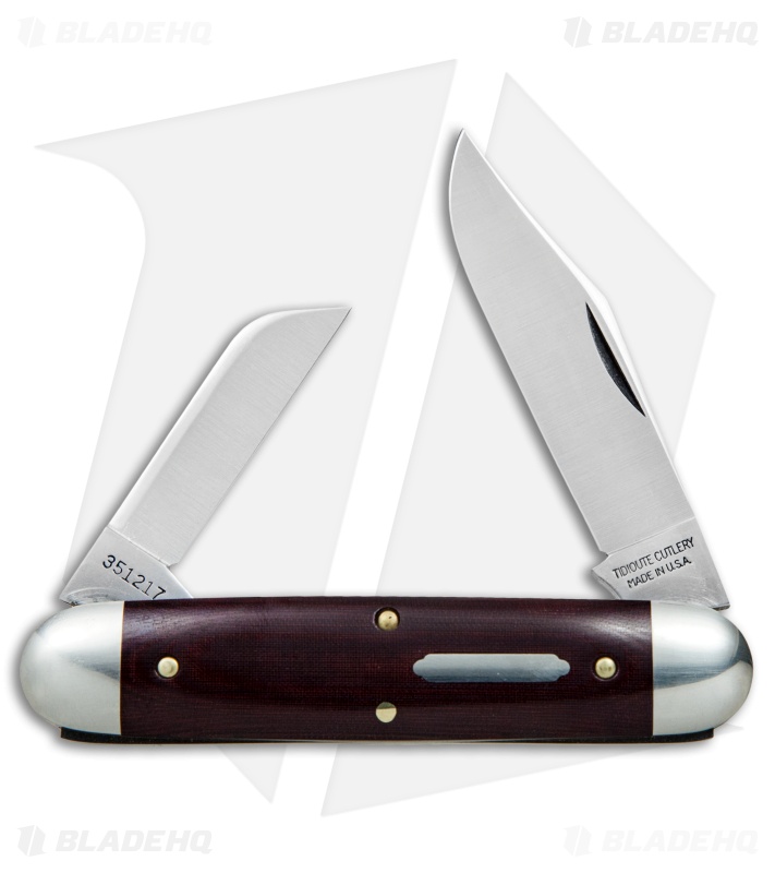 GEC #35 Tidioute Cutlery Churchill Pocket Knife 3.75" Maroon Linen Micarta 