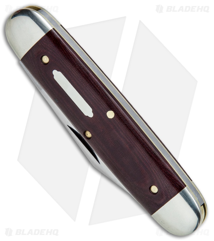 GEC #35 Tidioute Cutlery Churchill Pocket Knife 3.75" Maroon Linen Micarta 