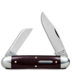 GEC #35 Tidioute Cutlery Churchill Pocket Knife 3.75" Maroon Linen Micarta