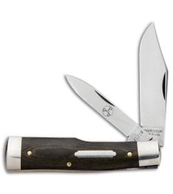 GEC #44 Tidoute Gunstock Buffalo Jack Pocket Knife 3.3" OD Green Linen Micarta 