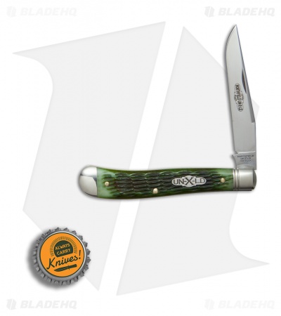 GEC #48 Northfield UN-X-LD  Pocket Knife 3.8" Pickle Green Jigged Bone 488117