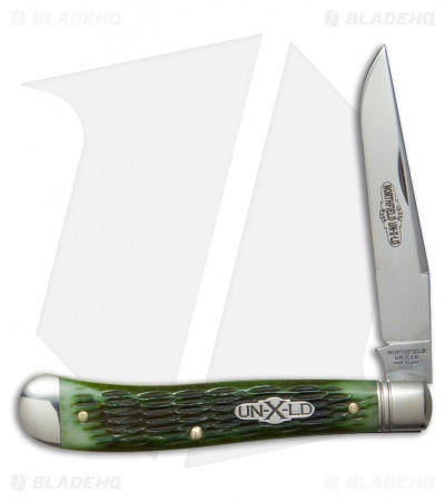 GEC #48 Northfield UN-X-LD  Pocket Knife 3.8" Pickle Green Jigged Bone 488117