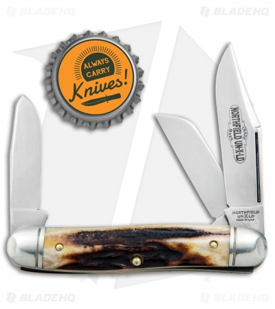 GEC #66 Northfield UN-X-LD Calf Roper Pocket Knife 3.3" Sambar Stag 661317