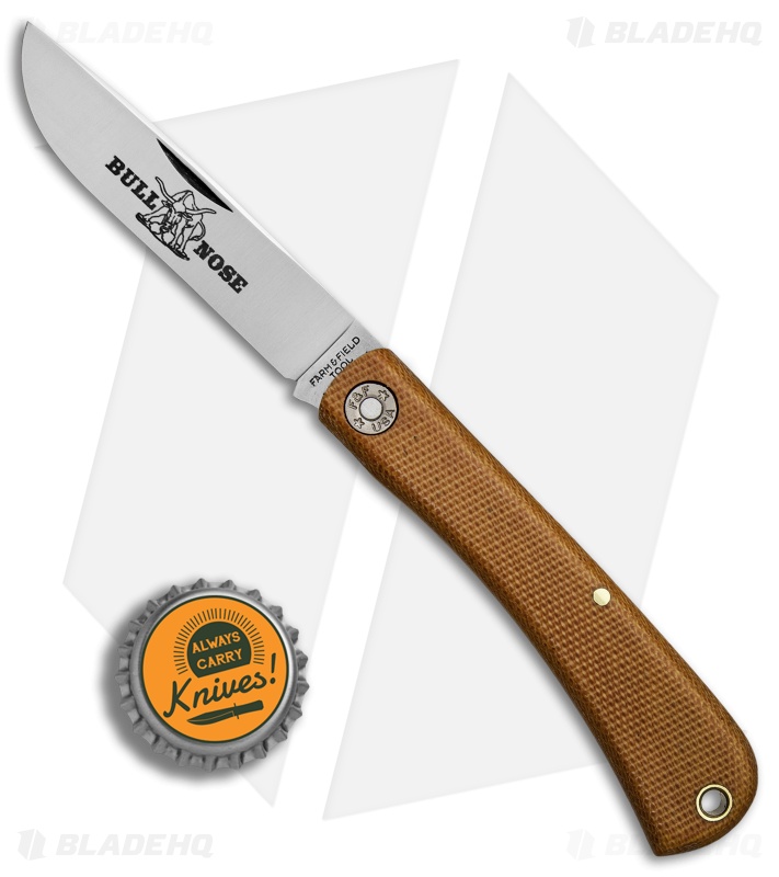 GEC #71 Farm & Field Bull Nose Slip Joint Natural Canvas Micarta